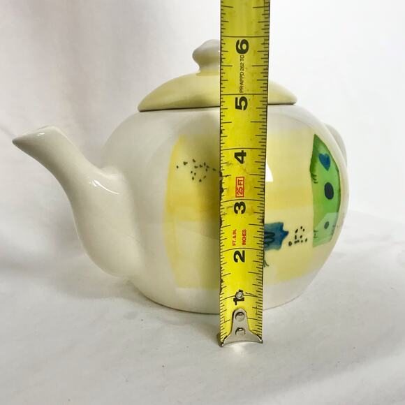 VTG Hartstone Birdhouse Yellow Spring Birds 1989 Ceramic Teapot With Lid USA - Picture 9 of 11